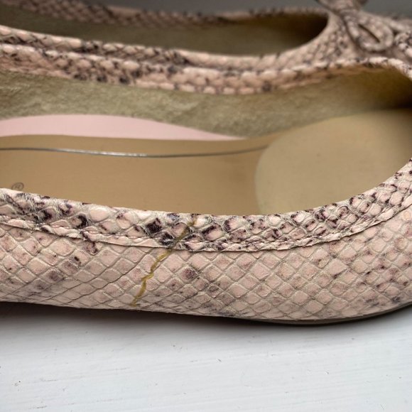 Vionic Jewel Callisto Bow Snakeskin Leather Ballet Flats Pink 6 - Picture 4 of 9